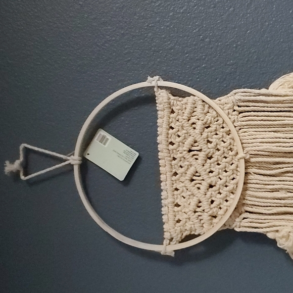 Macrame Hoop Pocket Boho Wall Hanger - Picture 5 of 7